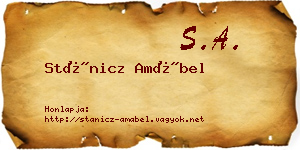Stánicz Amábel névjegykártya